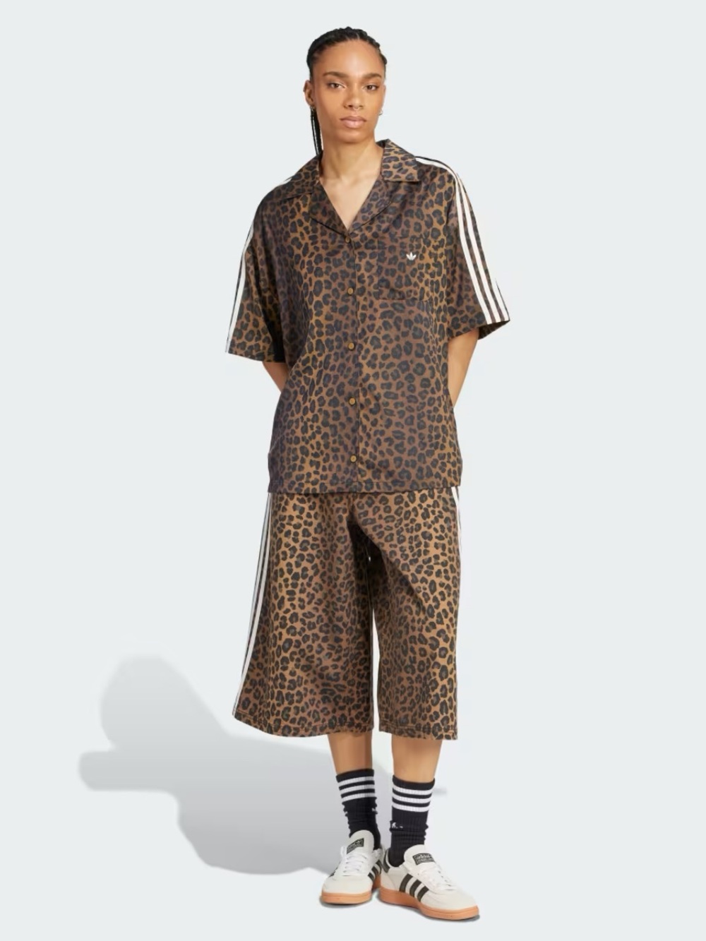 Adidas orijinal animal print denim bermuda shorts - Picture 3 of 8